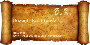 Bezegh Kalliopé névjegykártya